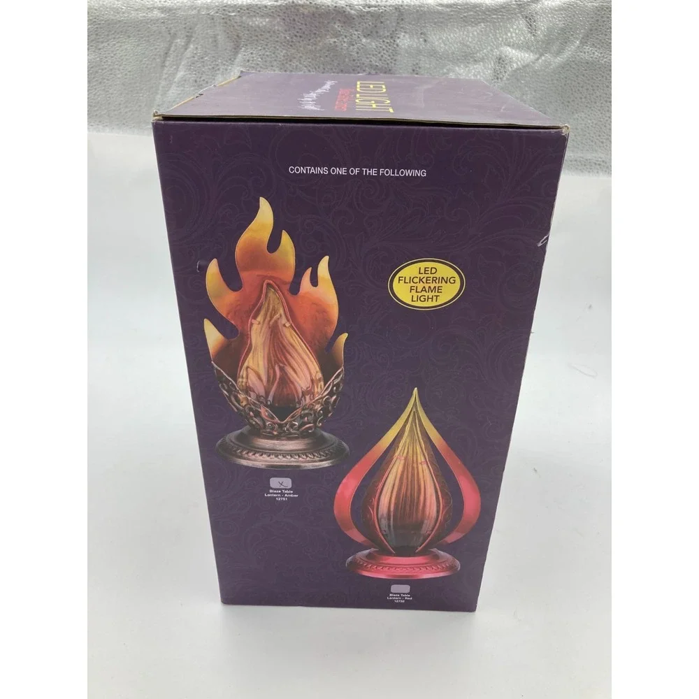 LED Blaze Table Lantern‎ Amber Light Flickering Flame Light Battery Powered